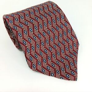JOS A BANK Corporate Collection Red White Blue Silk Tie USA